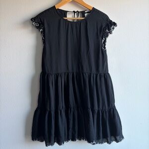 La Boheme By Wilfred Black Ruffle Sleeve  Dress